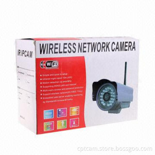 Weatherproof IR Camera, MJPEG/CMOS, 300K Pixels, Wireless, IR Vision, Supports 32GB SD Card/Low-cost
